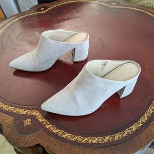 Marc Fisher Gray Suede Mules